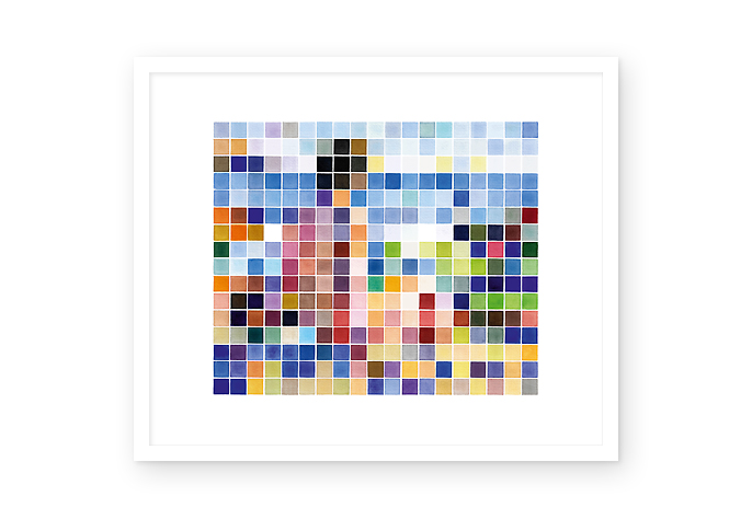 04 / 04 | "copy and paste - 62" | watercolor 
| 2024 | 19 x 16 / 304 pixels
<br>
<br> 
limited fineartprint | hahnemühle william turner 310 g/qm | 60 x 50 cm / 50 x 40 cm