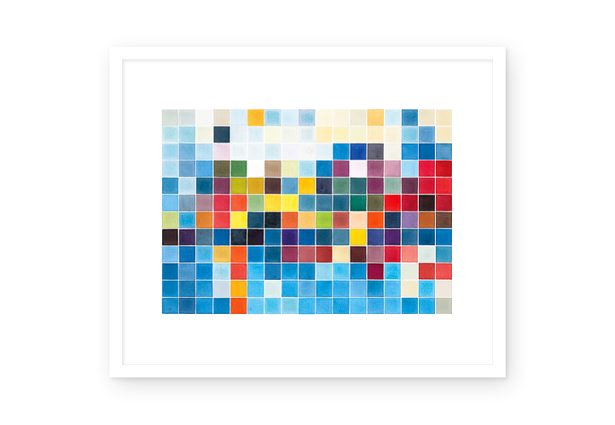 03 / 03 | "copy and paste - 64" | watercolor | 2024 | 17 x 12 / 204 pixels
<br>
<br> 
limited fineartprint | hahnemühle william turner 310 g/qm | 60 x 50 cm / 50 x 40 cm